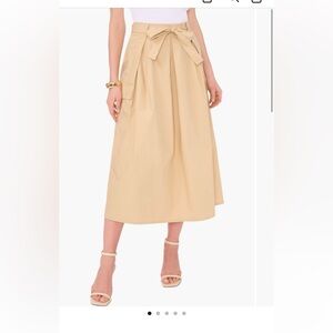 Vince Camuto Beige Midi Skirt